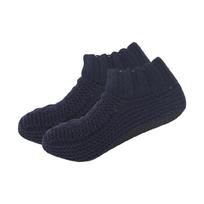 Nonslip Acrylic Knitted Slipper Socks with Grip For Winter Indoor Use Warm Fleece Lining Floor Socks Women Homewear tamsiai mėlyna spalva
