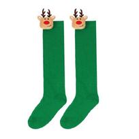 Striped Thigh High Stockings Christmas Elk Long Stockings for Cosplay,Halloween