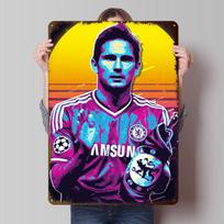 Frankas Lampardas Chelsea skardos plakatas Individualus sienos menas Vintažiniai metaliniai ženklai Retro skardinė plokštelė biuro dekoravimui Kambario aksesuarai 20x30cm（7.8x11.8inch）