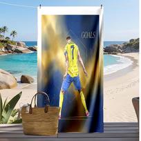 Cristiano Ronaldo Print Beach Towel Quick Dry Super Absorbent Soft Bath Towel for Swimming Beach Travel Fan Souvenir Gift 70cmx140cm(27x55inch)