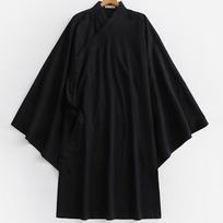 Negabaritinis vyriškas lininis kardiganas Japoniško stiliaus ilgas chalatas Yukata Haori Harajuku Samurajaus kostiumas Streetwear M