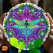 Bohemian Dragonfly Mandala Floral Pattern Metal Tin Sign Colorful Boho Art Wall Decor for Home Garden Yard 20x30cm（7.8x11.8inch）