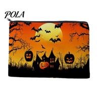 Festive Halloween Theme Pencil Bag Storage Bag, with Pumpkin Ghost Print, Durable Canvas Versatile Zippered Large Capacity Makeup Pouch, for A
