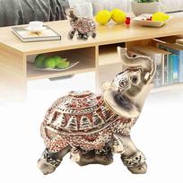 Resin Feng Shui Elephant Statue Non-Slip Wealth Elephant Sculpture  Hotel Cafe Decoration S