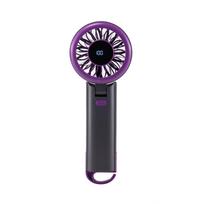 High-speed Handheld Fan Outdoor Folding Violent Small Fan Usb Portable Digital Display Neck Hanging Mini Fan
