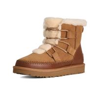UGG Classic Novelty karvės skaldytos odos apvalus priekis storas padas trumpi sniego batai moteriški batai rudi 1174574-CHE 38 brown