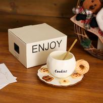 Nordic ins Cream Style Ceramic Coffee Cup Saucer Advanced Sense Design Sense Creative Coffee Cup Gift Box 350ml