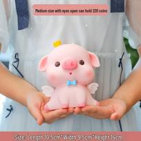 Atsparus kritimui animacinis kiaulytės taupyklė vaikams - Kūrybiškas miegamojo papuošalas ir gimtadienio dovana (Mažas) Piggy Bank