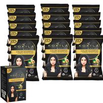 Kokila Unisex plaukų dažymo šampūnas su migdolų aliejumi, vos per 5 minutes, ilgai išliekančios, momentinės plaukų spalvos, juodos, 15 vnt. pakuotė (Po 18 ml) white