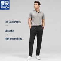 Romon Men's Ice-Feel Straight-Leg Quick-Dry Casual Pants 5XL