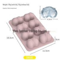 Silicone Flower Ice Cube Tray & Baby Food Mold with Lid - 6 Grids