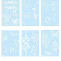 6 Sheets Glow in the Dark Henna Tattoo Stickers Lasting Lace Fake Tattoos  Hand Finger Style 4