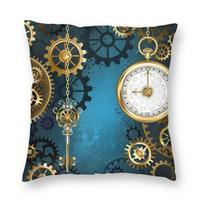 Mandala Turquoise Cushion Cover 45X45 Home Decor Print Floral Pattern Throw Pillow For Living Room Two Side Office Pillowcases Peach skin 18*18(CM)-1Pcs