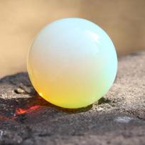 Crocon 45mm Opalite Stone Sphere Ball with Metal Stand 1400+ Carats Gemstone Ball Healing Sphere Sculpture Figurine