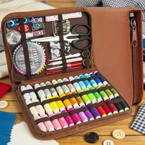 170 piece brown rectangular sewing kit, printed pattern home sewing set, portable travel sewing set, DIY hand tools