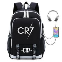 Karštas išpardavimas Futbolo žvaigždės Cristiano Ronaldo kolekcija paaugliams, pradinių ir vidurinių mokyklų moksleiviams, USB vyriškos ir moteriškos laisvalaikio kuprinės