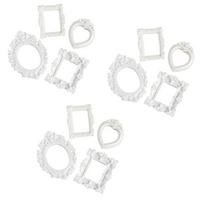 12Pcs Mini Picture Frame Small Antique Resin Jewelry Frame Rectangular Oval Display Table Wall Hanging Frame Home Decors