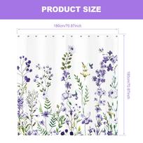 Simple Floral Shower Curtain  Water-Proof Wrinkle-free Cosmos Shower Curtain Bathroom Decorative Shower Curtain with Rings violetinė