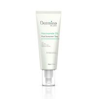 Dermina Niacinamide 5% Fluid Sunscreen SPF 50 PA+++ | Broad Spectrum UVA/UVB & Blue Light Protection | Strengthens Skin Barrier | With Vitamin C &