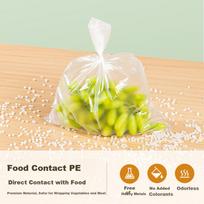 Temeiju Food Grade Large Thickened Fresh-Keeping Bags Flat Plastic Bags Refrigerator Vegetable Supermarket Disposable Food Bags 300pcs