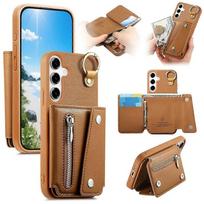 Compatible For Samsung Galaxy A56 5G Case D-Ring Holder Leather + PC + TPU Phone Cover with Wallet Kickstand juoda