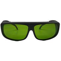 750-850nm OD6+ 850-1100nm OD8+ IR lazeriniai apsauginiai akiniai su silikoniniu rėmeliu akių apsaugai (Green,safety glasses) žalia