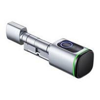 Tuya Ttlock Fingerprint Lock Adjustable WiFi BLE Digital Door Lock Smart Cylinder with Mechanical Key (Silver,Aluminum Door&Aluminum alloy&Door Lock) sidabras