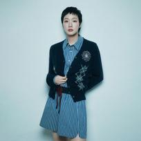 [mardimercredi] CASHMERE BLENDED CARDIGAN V NECK ARGYLE NAVY CREAM