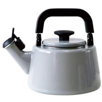 Fuji Enamel Whistling IH Light Gray Kettle, Compatible, Cotton, 2.1L, CTN-2.1WK.LG