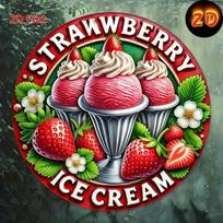Vintage Retro Strawberry Ice Cream Parlor Round Metal Tin Signs HighDefinition Metal Tin Sign Collection  Featuring Luscious T 20x20cm(8x8inch)