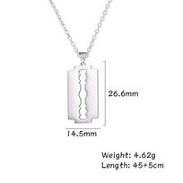 Cazador Razor Blade Necklace Shaver Shape Pendant Necklace Stainless Steel Cool Steel Necklace For Men Hip Hop Necklace Jewelry 45cm