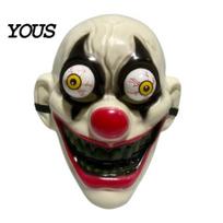 Full Face Halloween COS Prop Horror Mask with Protruding Bloodshot Eyeballs, Scary Party Resistant to Falling for Adult Cosplay Costume Parties balta