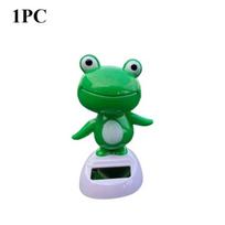 1-5PCS Solar Powered Car Dashboard Frog Bobble Head Ornament Cute Animal Toy Decoration for Auto Interior Accessories