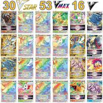 100 vnt. Pokemon kortelių Blizgančios VSTAR GX EX VMAX MEGA TAG TEAM Energija Treneris Charizard Pikachu Kolekcija Kovos kortelė S22 30PCS - VMAX
