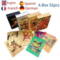 55 vnt. Pokemon kortelės VSTAR GX EX VMAX MEGA TAG TEAM Energijos Trenerio Charizard Pikachu Retas Kolekcijos Kovos Kortelė I21 English - 27PCS auksas