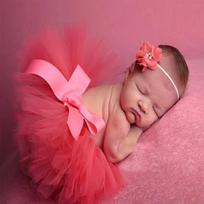 Baby Clothes Photography Prop Matching Infant Tutu Skirt Baby Headband Newborns Costume Hairband 3