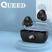 Belaidės „Bluetooth“ ausinės su 5.3 skaitmeniniu ekranu, prisegamos ausinės, neįdedamos į ausį belaidės „Bluetooth“ ausinės, itin ilgai veikiančios baterijos ausinės dramblio kaulas