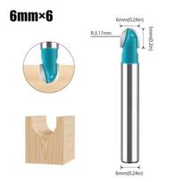 1 vnt. 6 mm kotu frezų rinkinys karbidinis galinis frezavimo įrankis ilgo ašmens apvalaus galo freza šerdies dėžutės kieta karbido CNC spindžio šerdies freza 12mm mėlyna