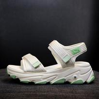 Sports Daddy Sandals Women's Summer Velcro Platform Shoes Ins Thick-soled Beach Shoes 39EU/CN40 žalia