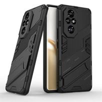 Dėklas Honor 200 Pro, smūgiams atsparus buferis, šarvuotas telefono dėklas Honor 200 Pro Honor200 Pro, automobilinis magnetinis žiedas, atlenkiamas stovas, galinis dangtelis For Honor 200 5G juoda