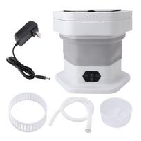 Portable Washing Machine 8L Foldable Miniature Washer Spin Dryer Laundry Washer for Underwear Baby pilka spalva