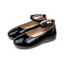 Girls' French Style Velcro Princess Shoes (2025) – Flat Leather Children's Shoes Size 27 - 17.07cm/180g juoda