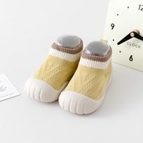 Soft Sole Non-Slip Baby Walker Socks - Solid Color Pre-Walker Shoes for Spring and Autumn Inside Length 14