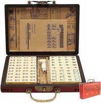A retro classic mahjong game including 144 mahjong tiles and 2 dice packaged in a beautiful vintage wooden box with clearly written perfect for family