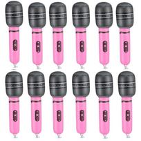 Koncerto tematikos vakarėlis Vaidmenų žaidimų scena Pripučiami mikrofonai Nuotraukų rekvizitai Pripučiami žaislai Pink-25cm gray