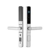 Security Wifi Tuya Waterproof Digital Ttlock Fingerprint Biometric Smart Home Door Locks (Silver,Aluminum Door&Door Lock&Aluminum alloy) sidabras