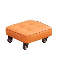 Square Shape Rolling Stool Upholstered Low Sliding Bench Wheeled Short Bench  For Home Use balta