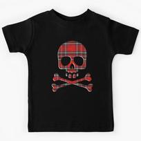 SKULL AND PLAID BONES Kids T-Shirt 140