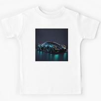Futuristic Racing: Sleek and Stylish Formula 1 Car in Neon Lights Kids T-Shirt 120