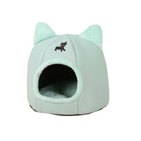 Warm Winter Cat Nest Semi-Closed Dog Kennel Universal Pet Castle House  for Cats and Dogs S žalia